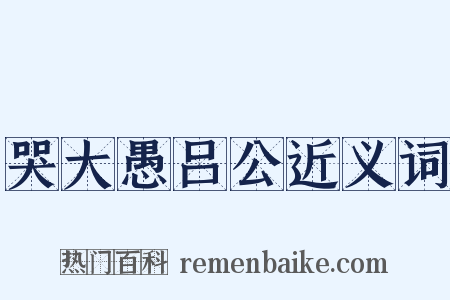 哭大愚吕公近义词是什么意思的图片